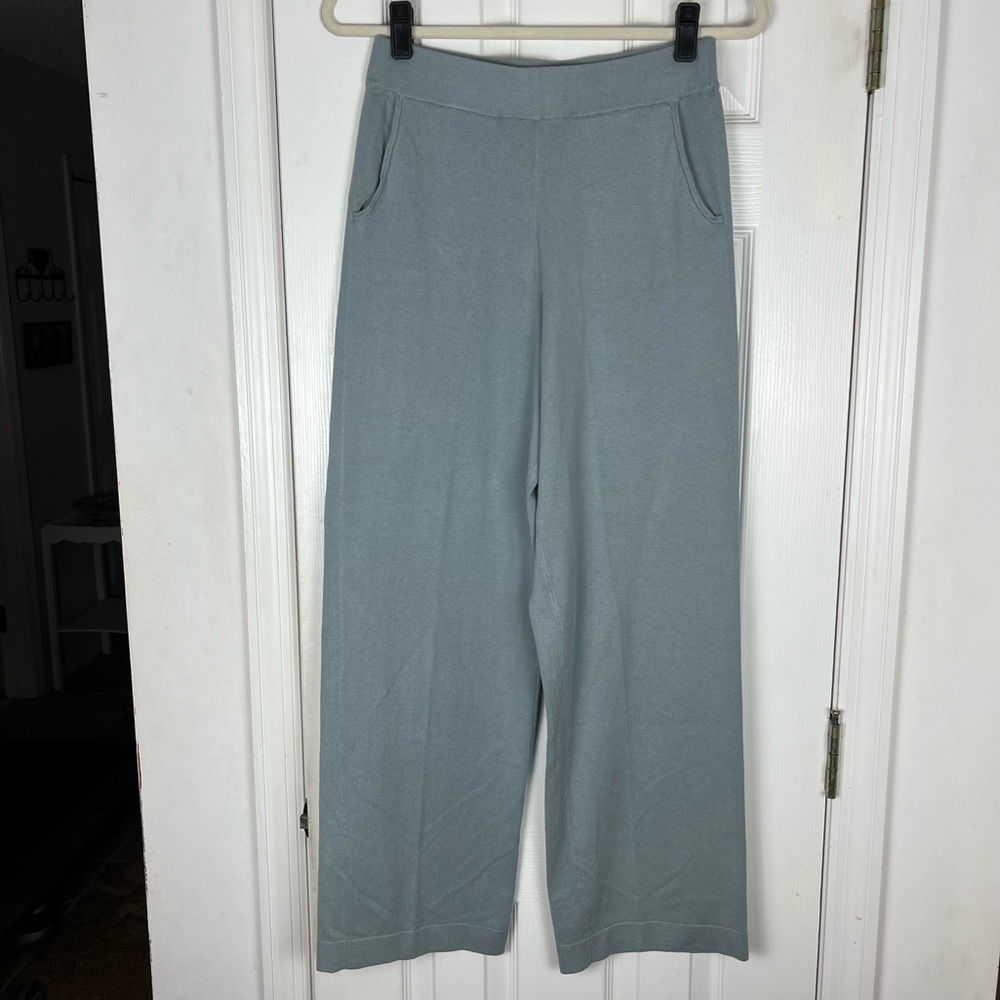 Marla Wynne Pull On Straight Wide Leg Loungey Knit Pants Sz S Soft Stretchy Knit